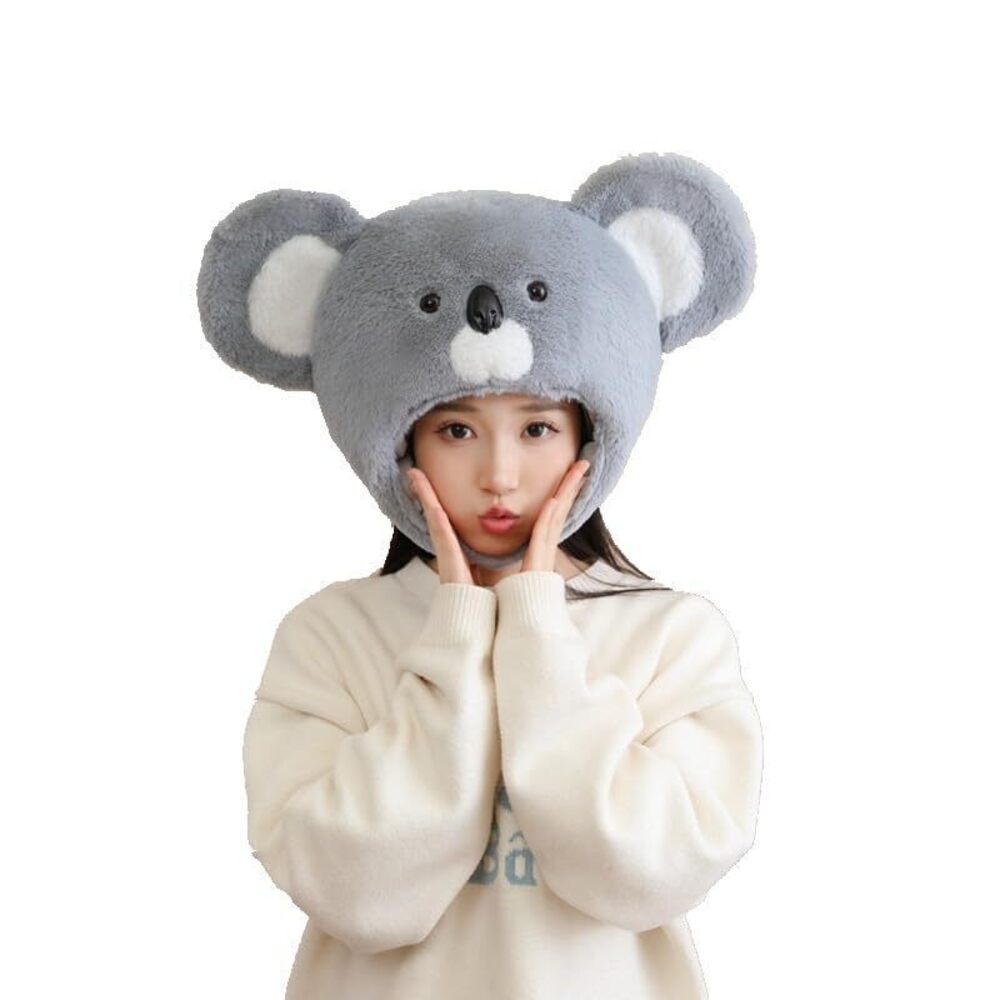 6252 Novelty Plush Animal Hat Koala Mask Cap Funny Headwear Photo Prop